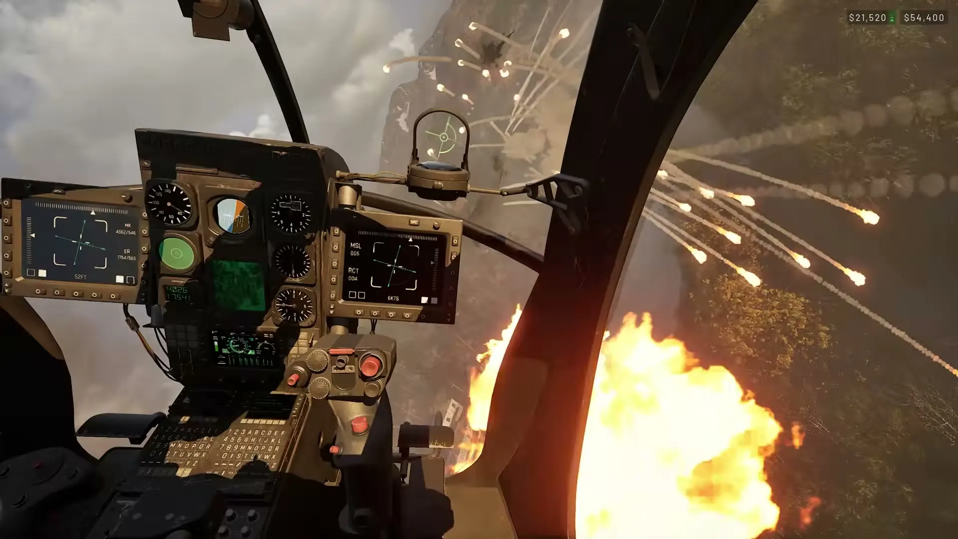 A WARDOGS helicopter cockpit struck by fire during flight