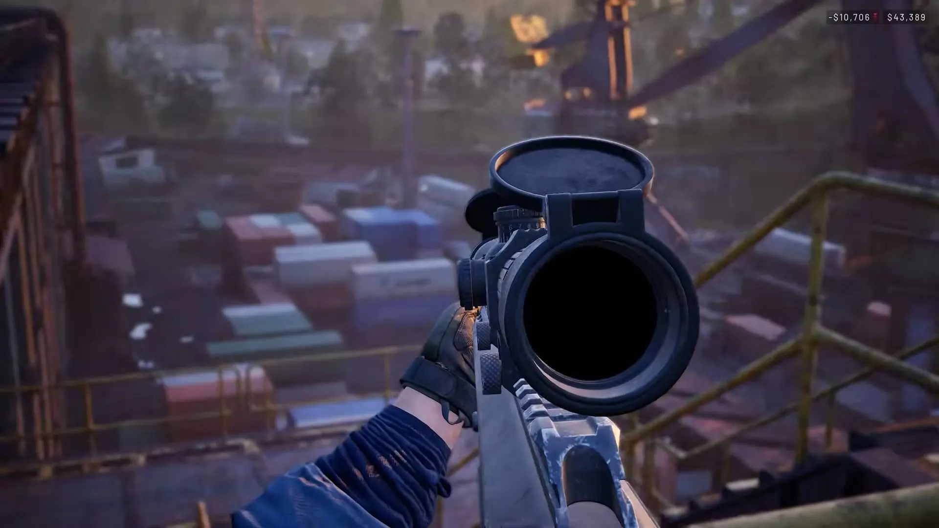 A scoped WARDOGS view from an elevated industrial position